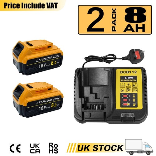 0ah replacement battery - 2x, 8.0ah