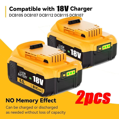 For dewalt 18v 0ah xr - 2x, 6.0ah